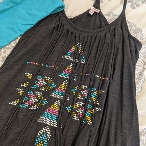 Bongo women's flowy fringe colorful tank size medium. Comes with bandeau.